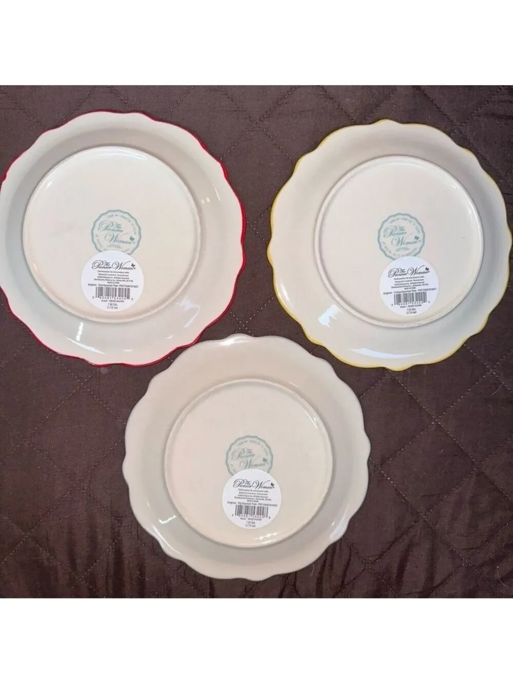 NOS 2020 The Pioneer Woman 7” Stoneware Appetizer Plates Bundle Of 3 Plates